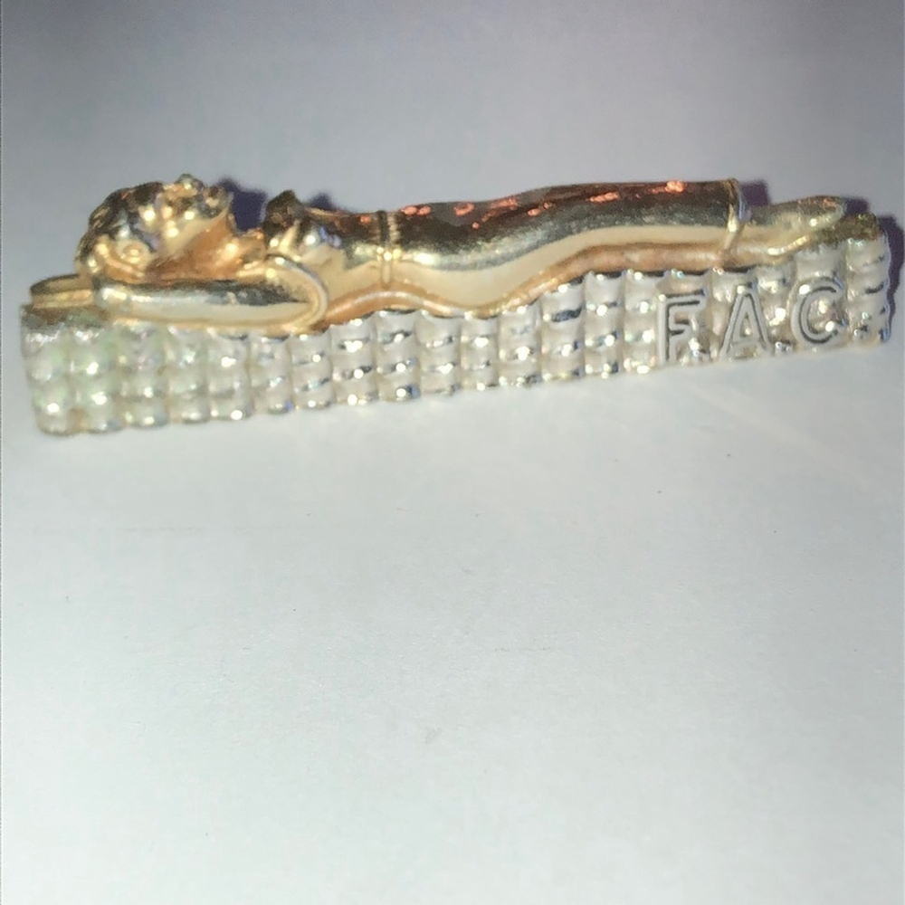 Jolle Gold Tone & Silver Tone FAC Egyptian Goddess Vintage Tie Clip